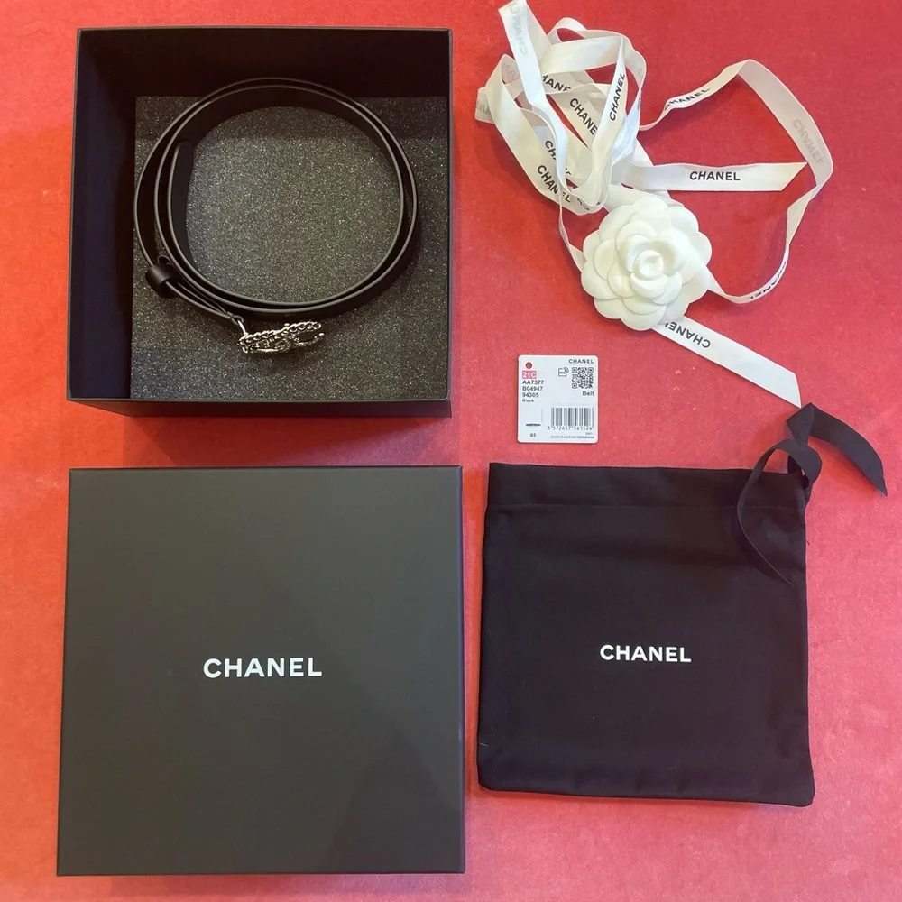 Chanel Black Belt with CC Buckle. Brand new,  highly sought after! - Picture 11 of 12
